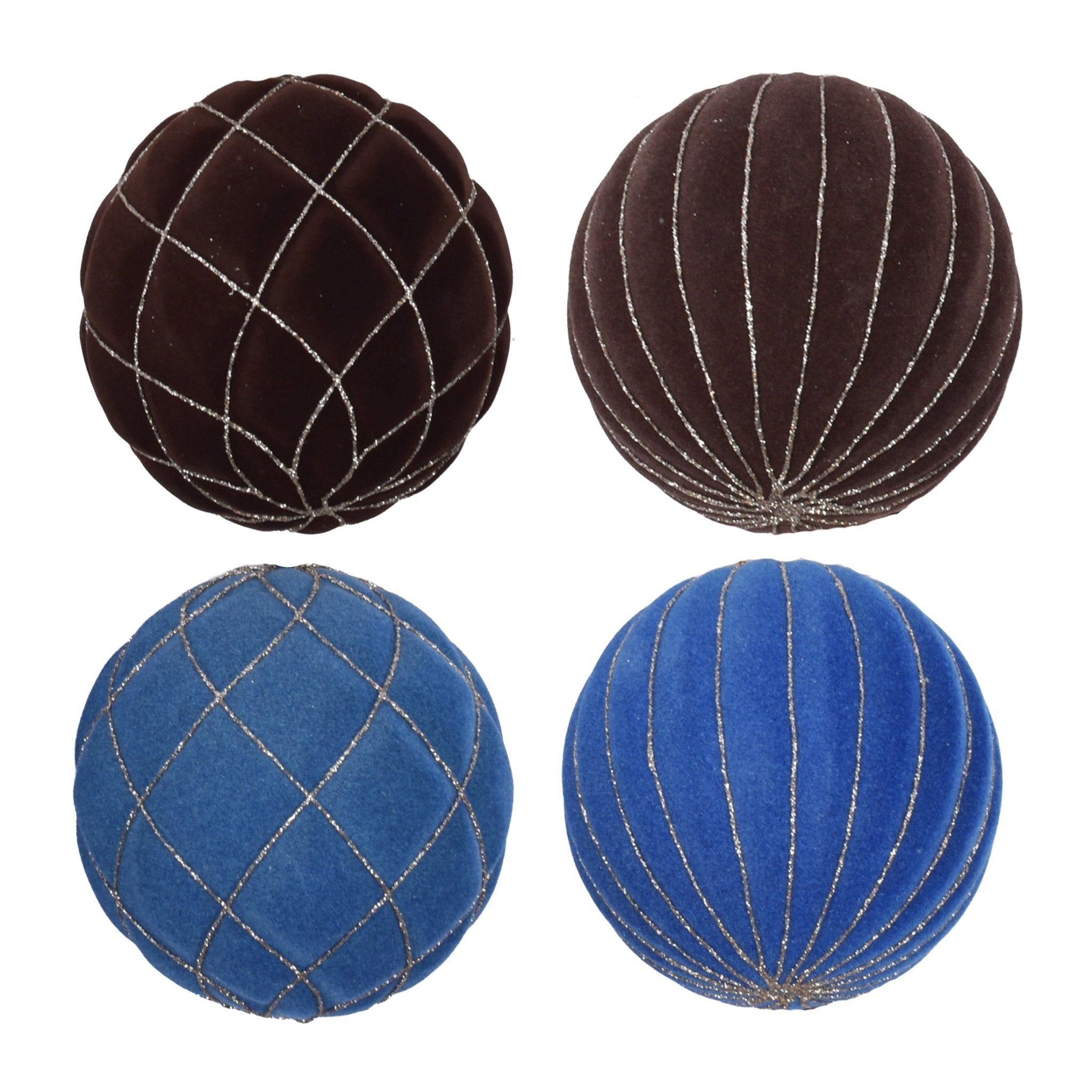 1Pk And 2 Pk Flocked Faceted Ball With G - Country Silk