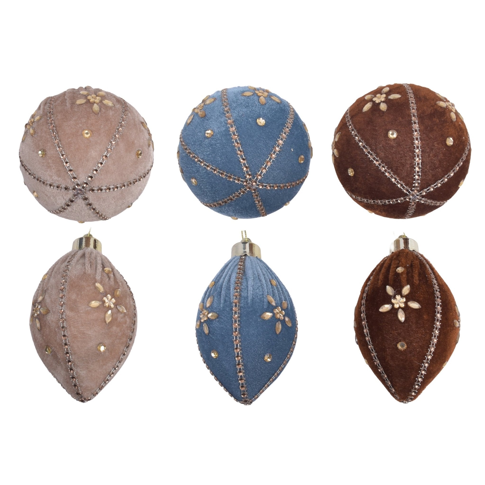 100Mm Velvet Orn With Gem Stones - Country Silk