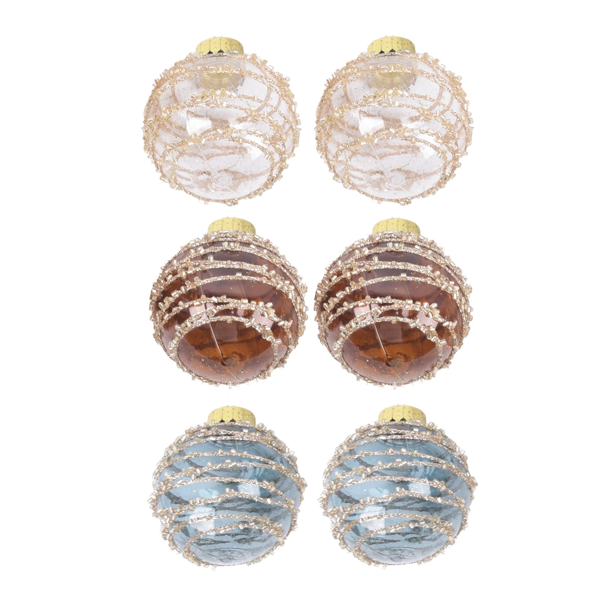 60Mm 2Pk Color Transparent Orn With Hori - Country Silk