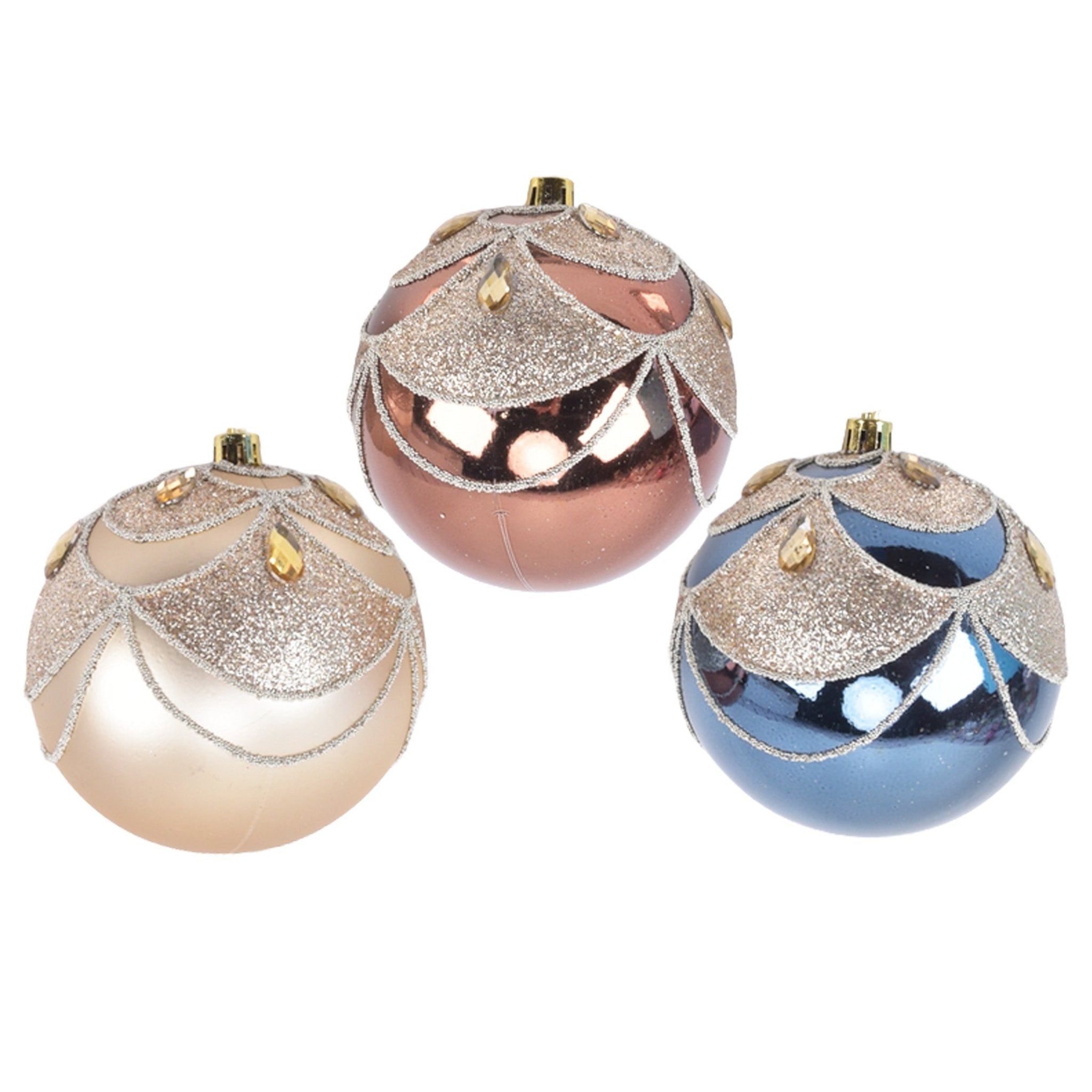100Mm Ball And Finial Asst W Gem Stone - Country Silk
