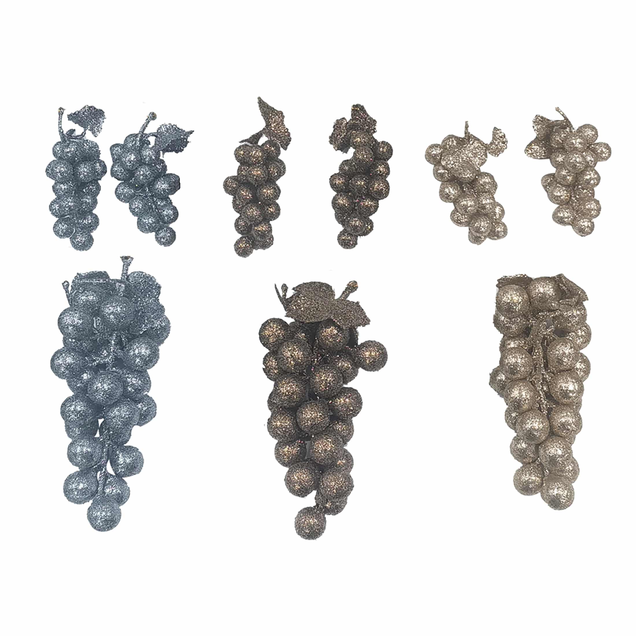 Pvc Glittered Grape Cluster 2 Sizes