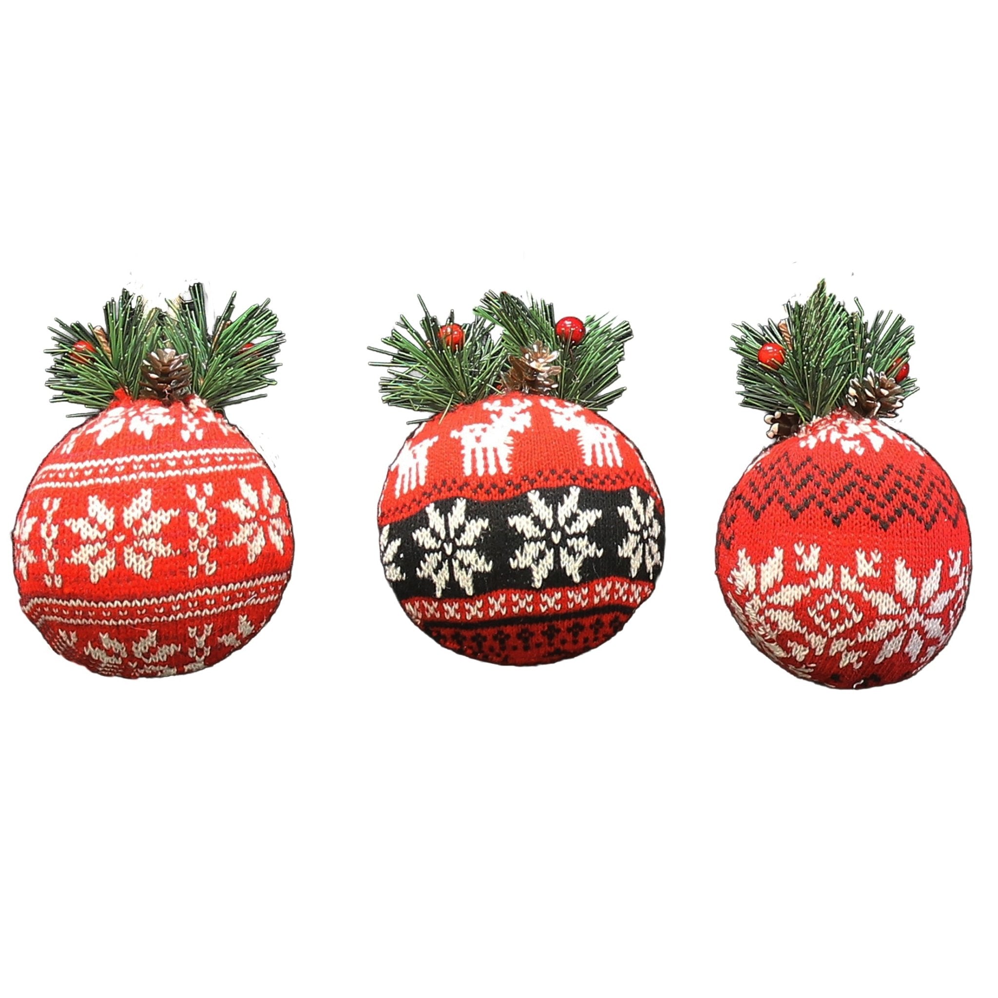 1Pk Plush Ball With Asst Jacquard Designs - Country Silk