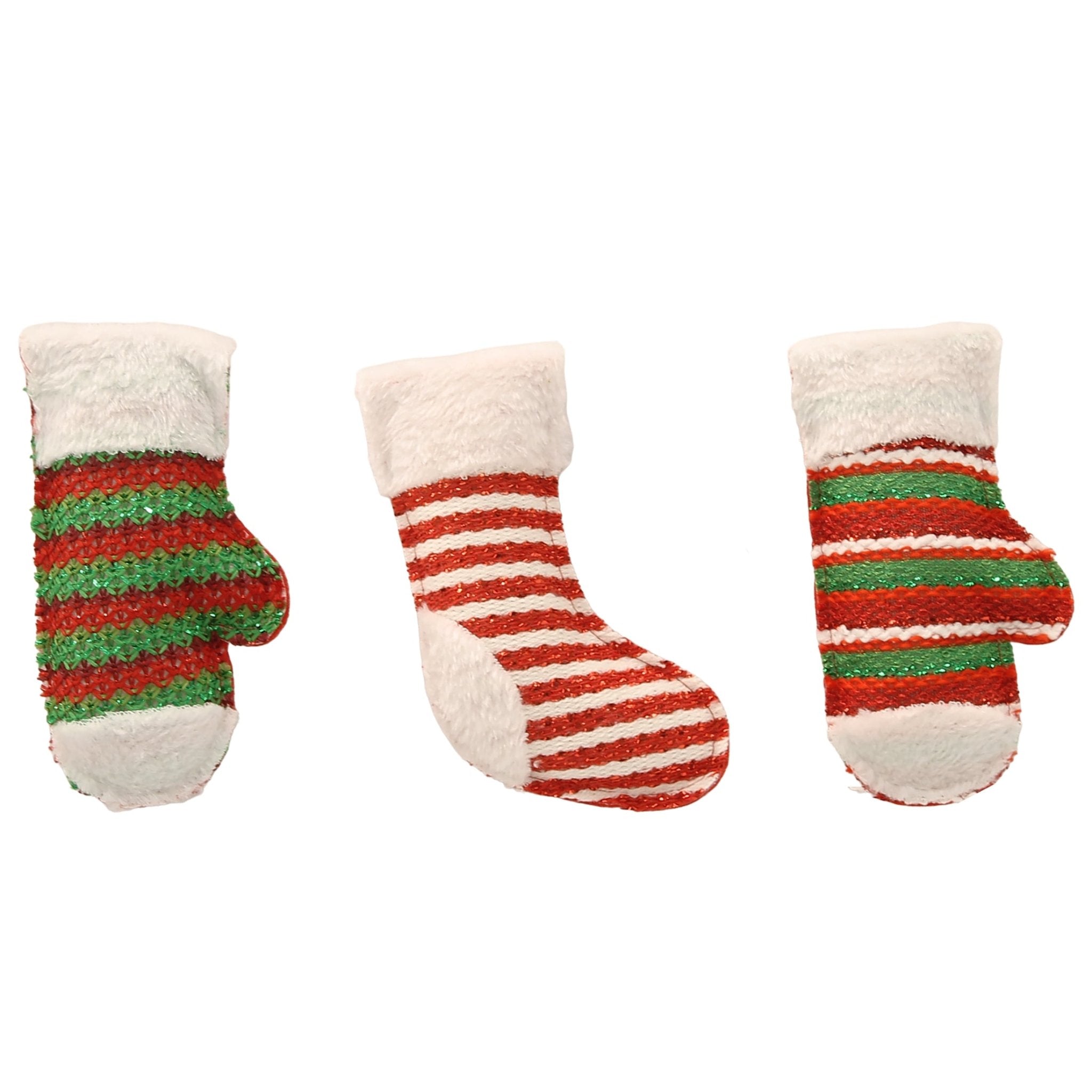 1Pk Plush Stocking Orn With Cc Designs Asst - Country Silk