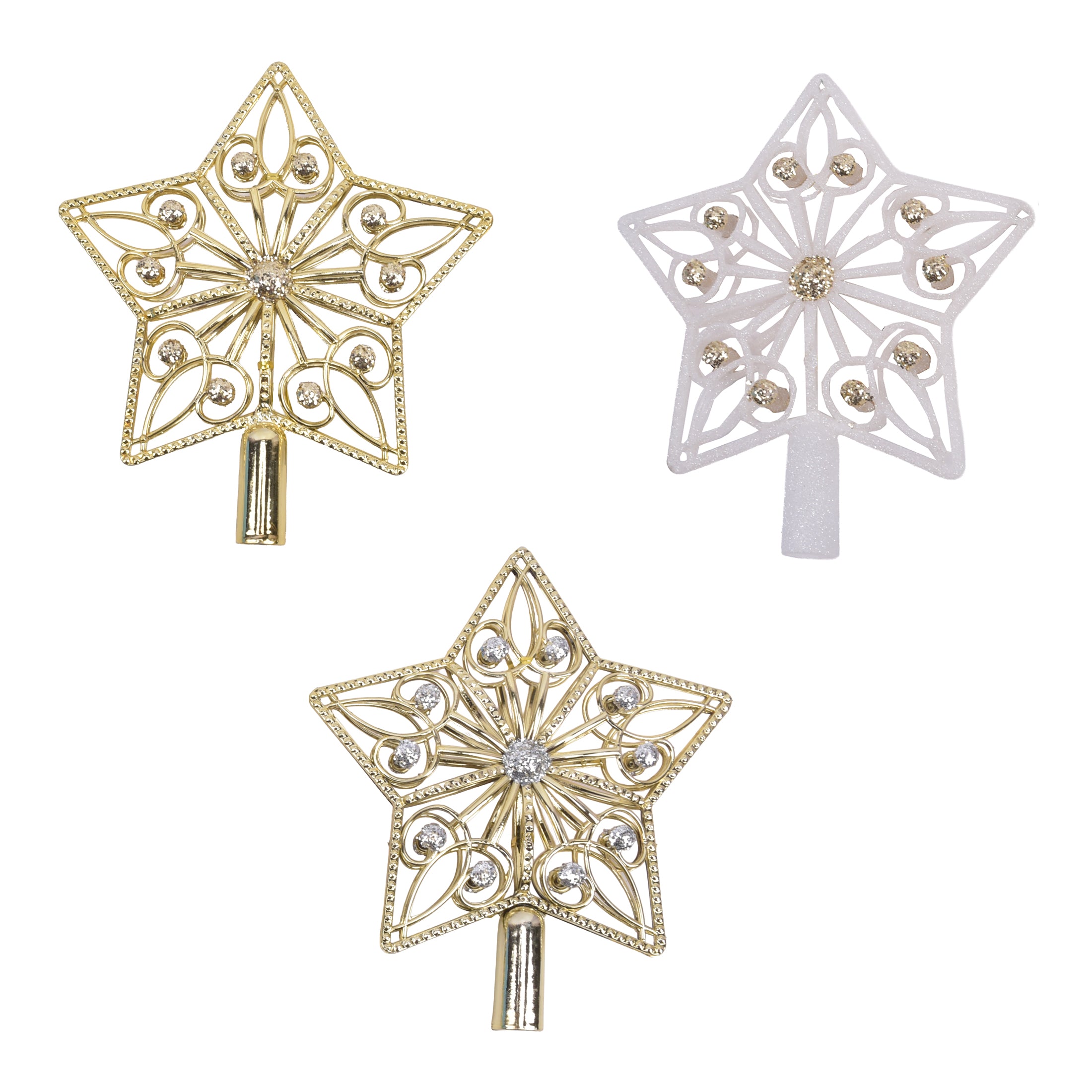 1Pk Star Tree Topper With Sequin Hp