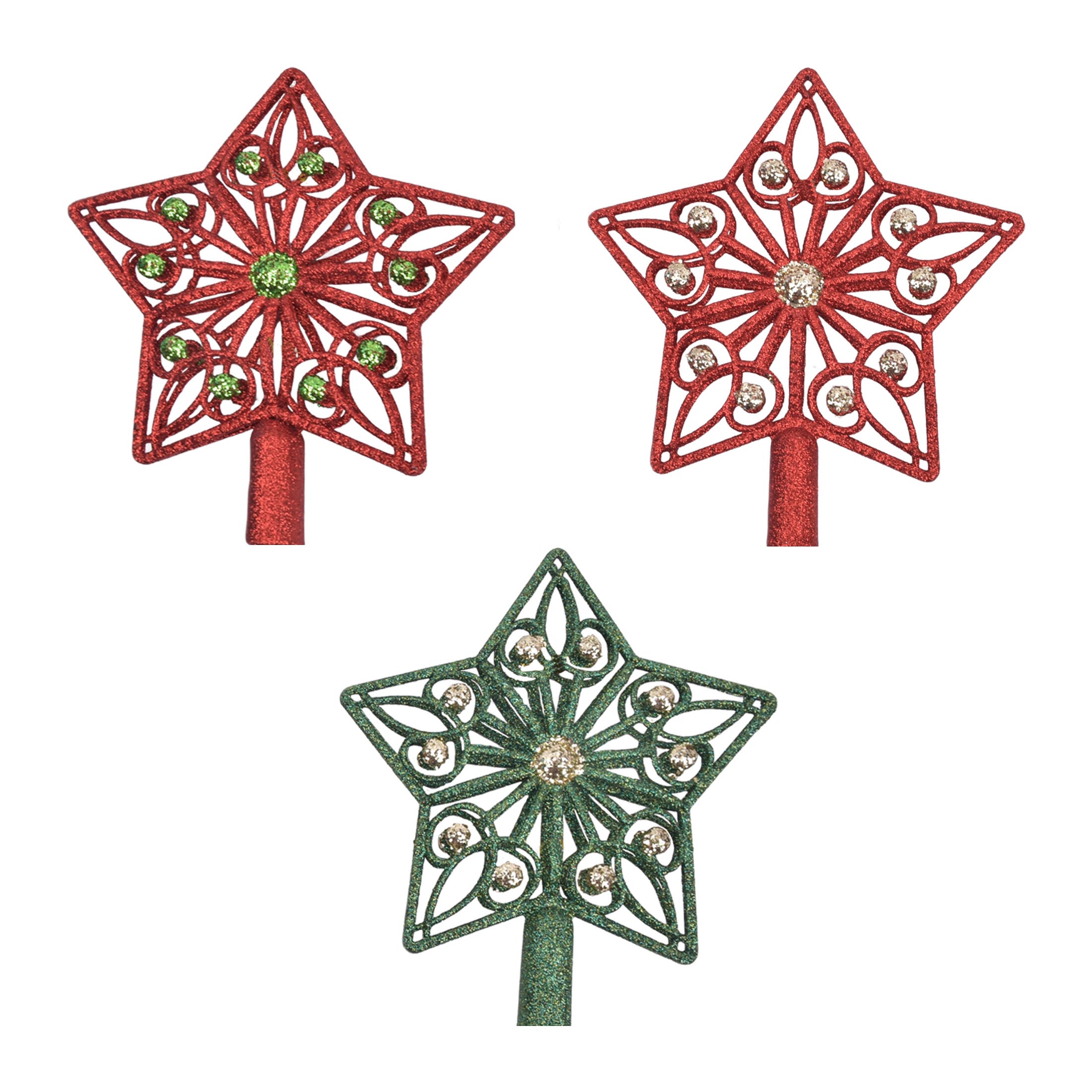 1Pk Star Tree Topper With Sequin Hp