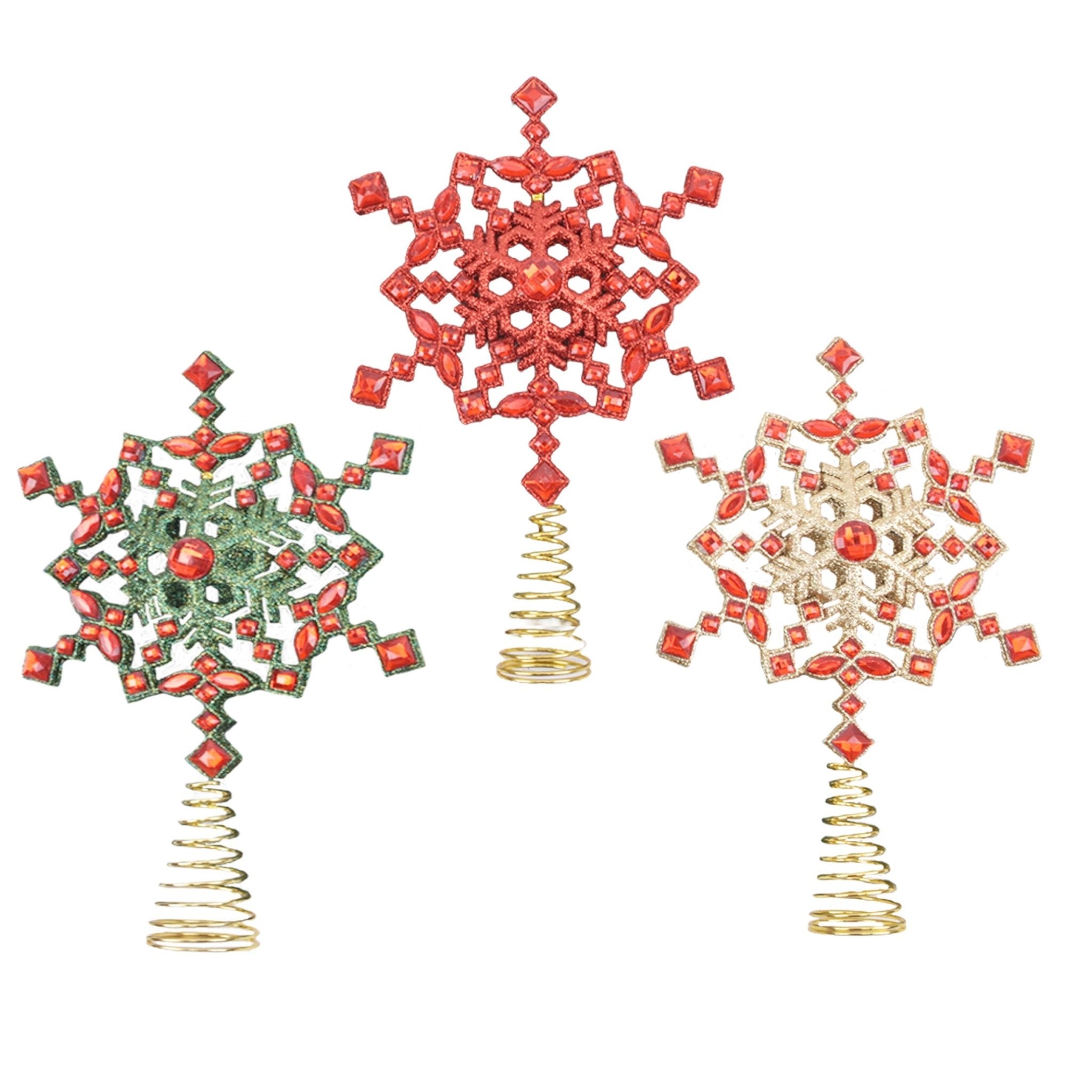 Deluxe Snowflake Tree Topper With All Ov - Country Silk