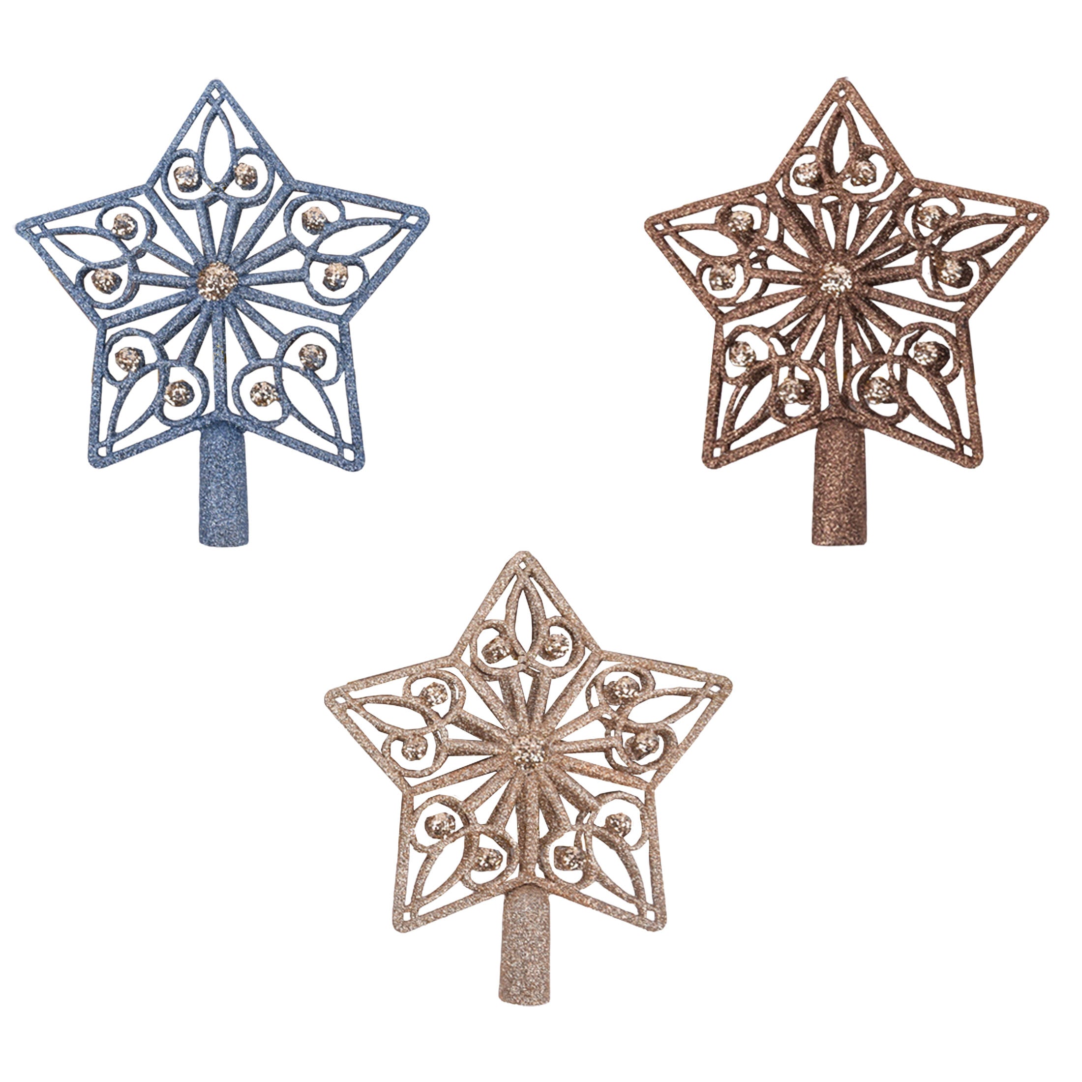 1Pk Star Tree Topper With Sequin Hp