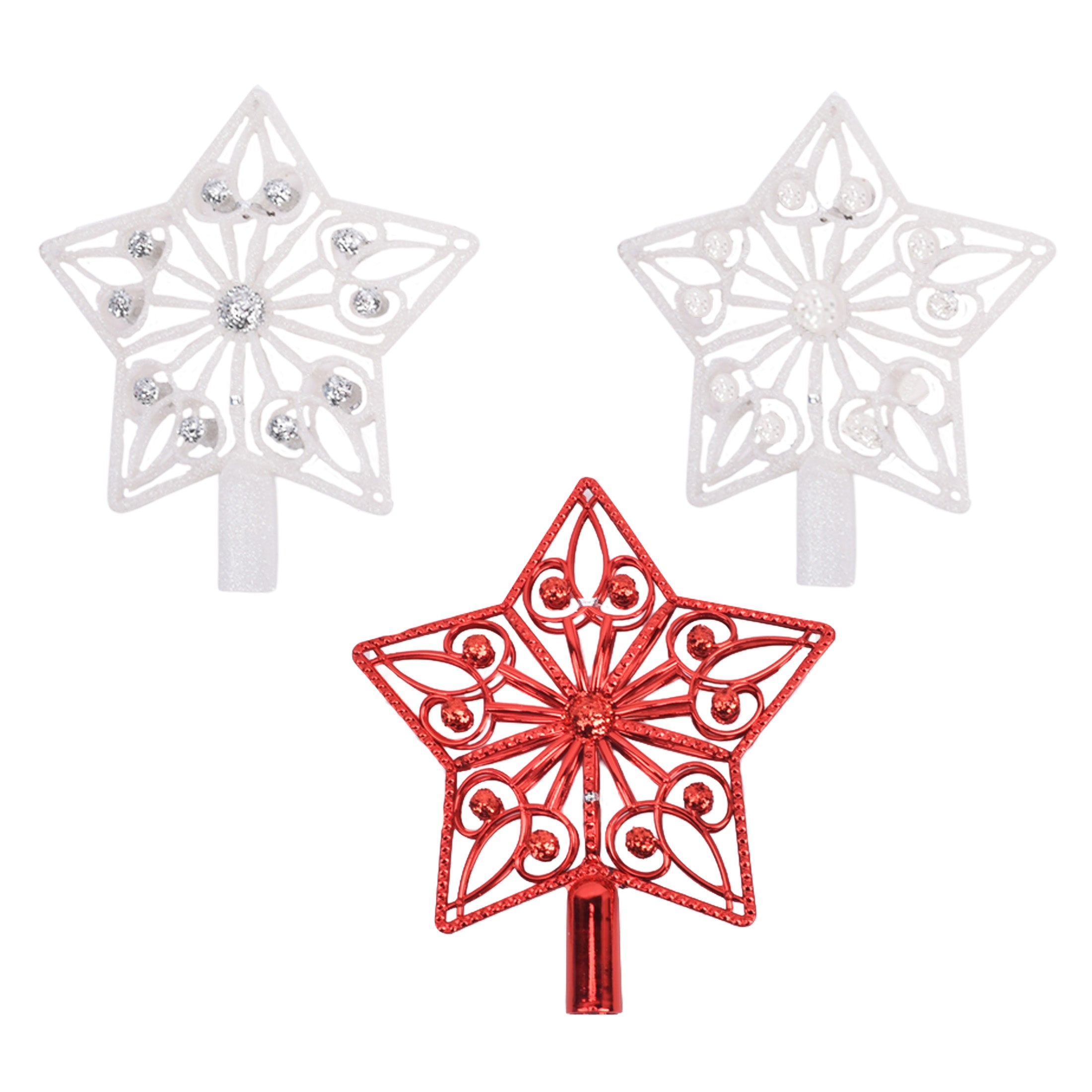 1Pk Star Tree Topper With Sequin Hp