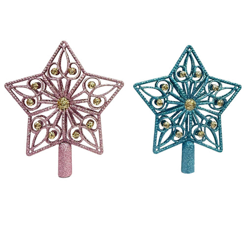 1Pk Star Tree Topper With Sequin Hp - Country Silk