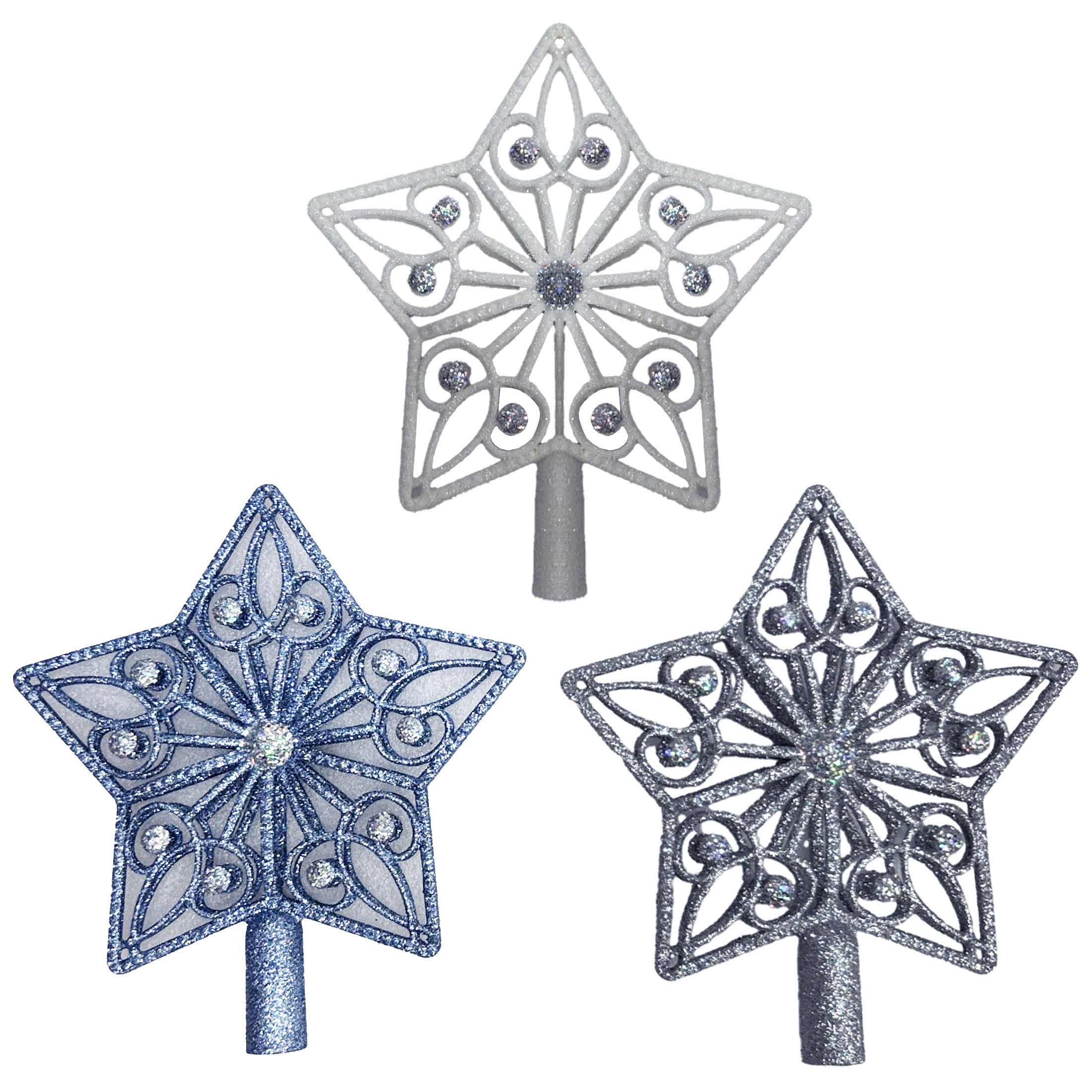 1Pk Star Tree Topper With Sequin Hp