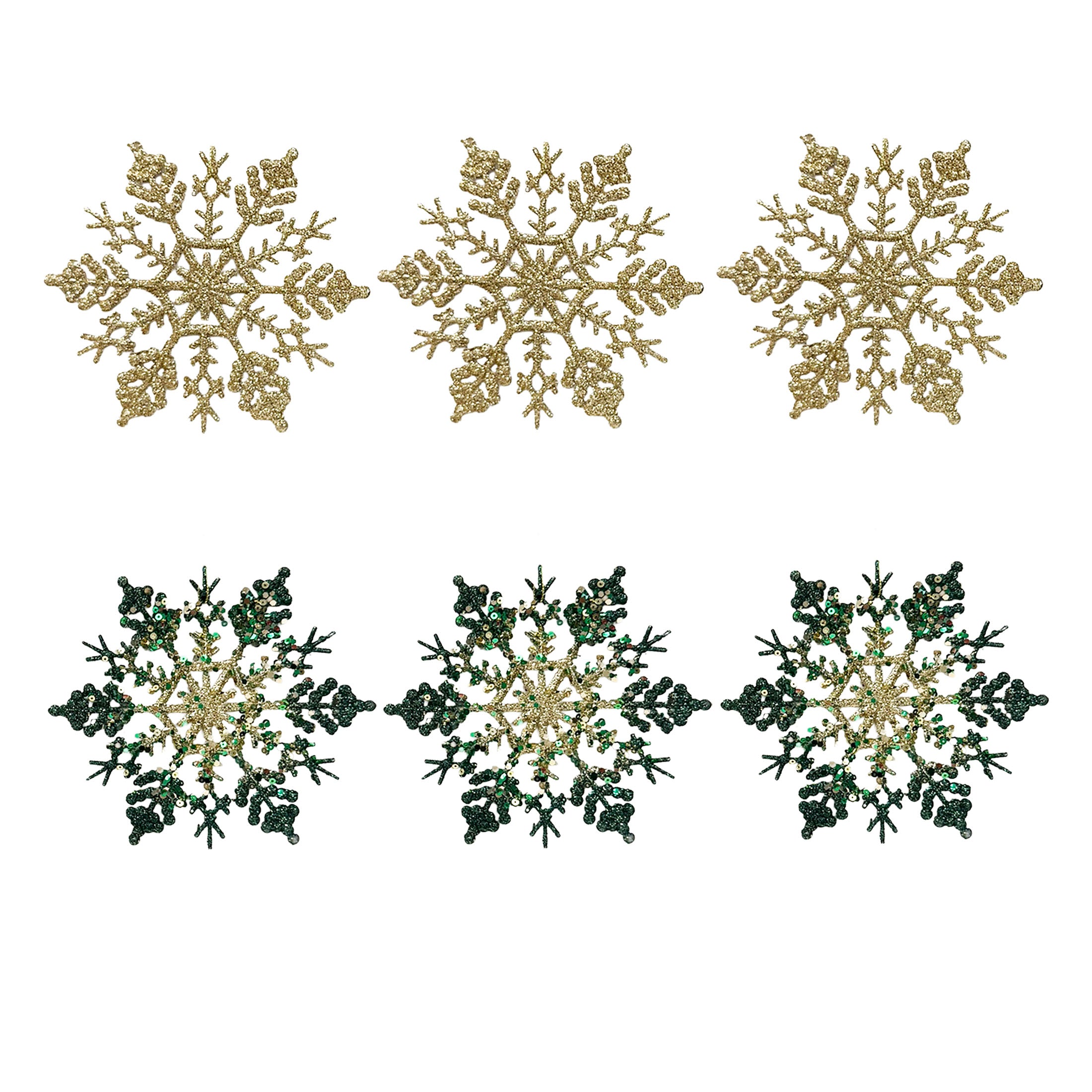 3Pk Snowflake With Glitter