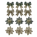 3Pk Poinsettia And Bow Asst - Country Silk