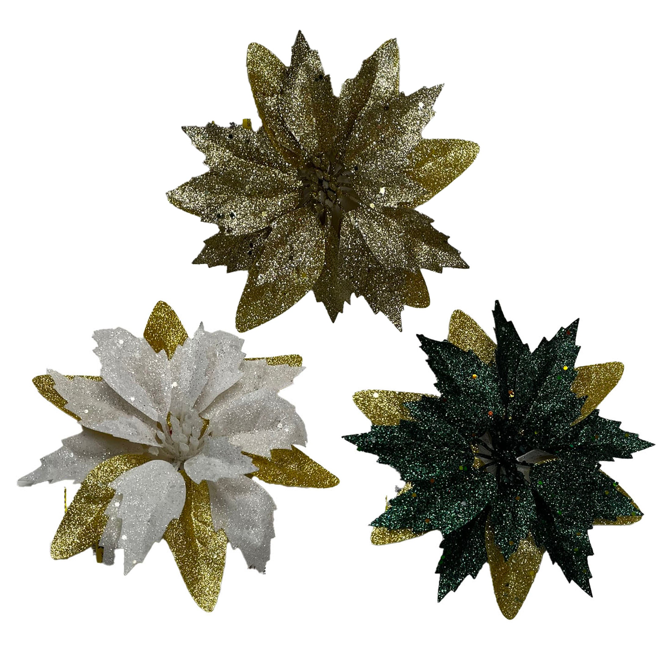 Multi Layer Clip On Fabric Poinsettia