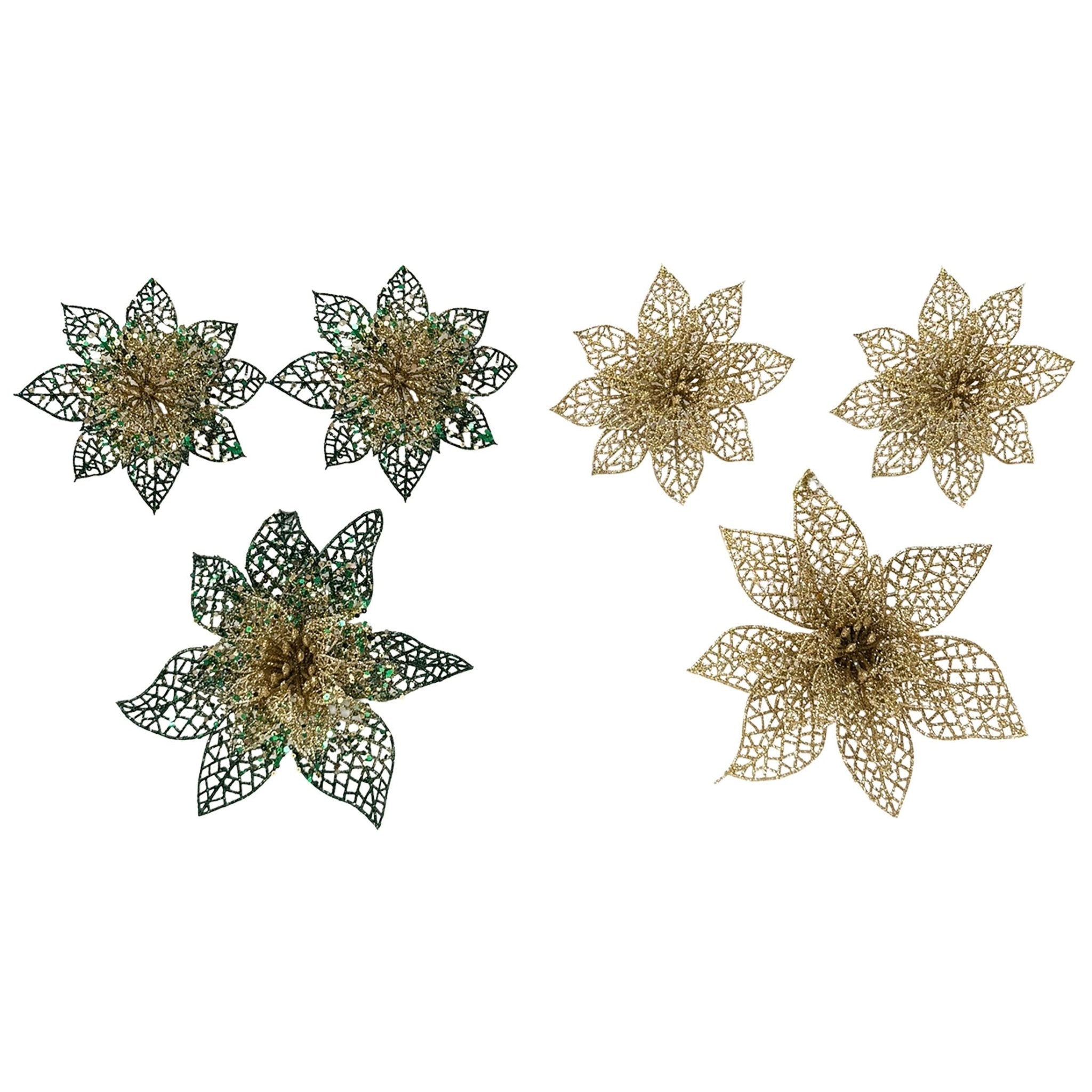 1Pk 2Pk Poinsettia Glitter Multi Layer - Country Silk