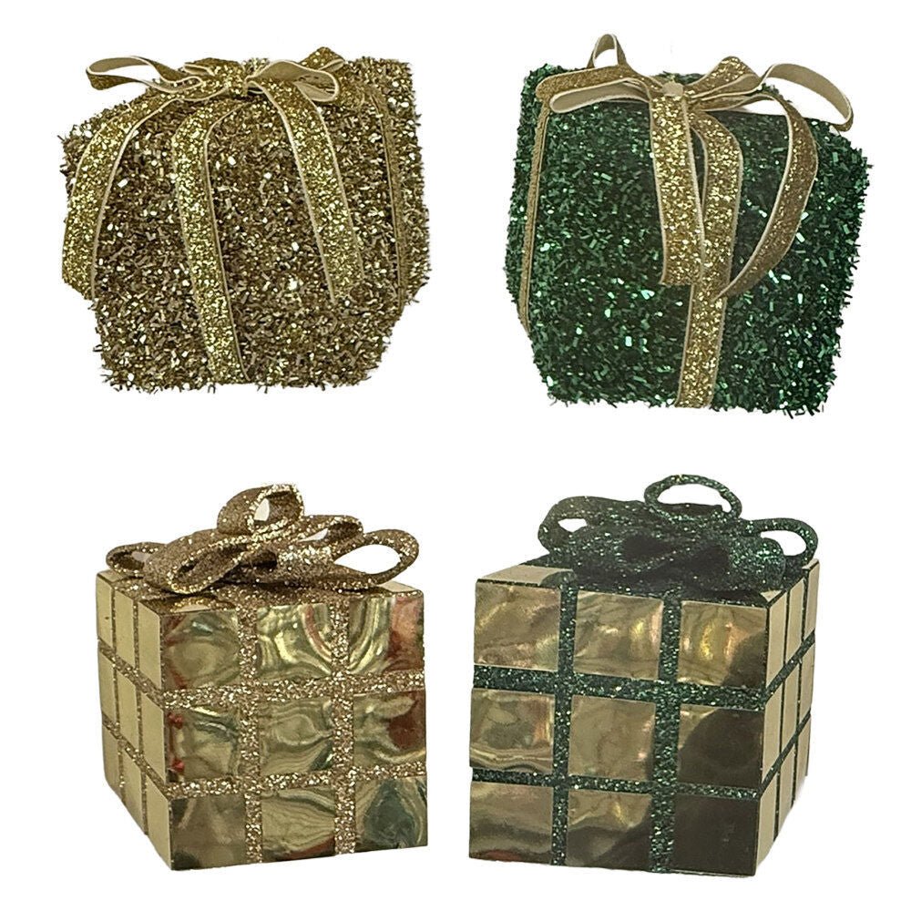1Pk Mirror Gift Box And Present With Velvet Ribbon Bows Asst - Country Silk