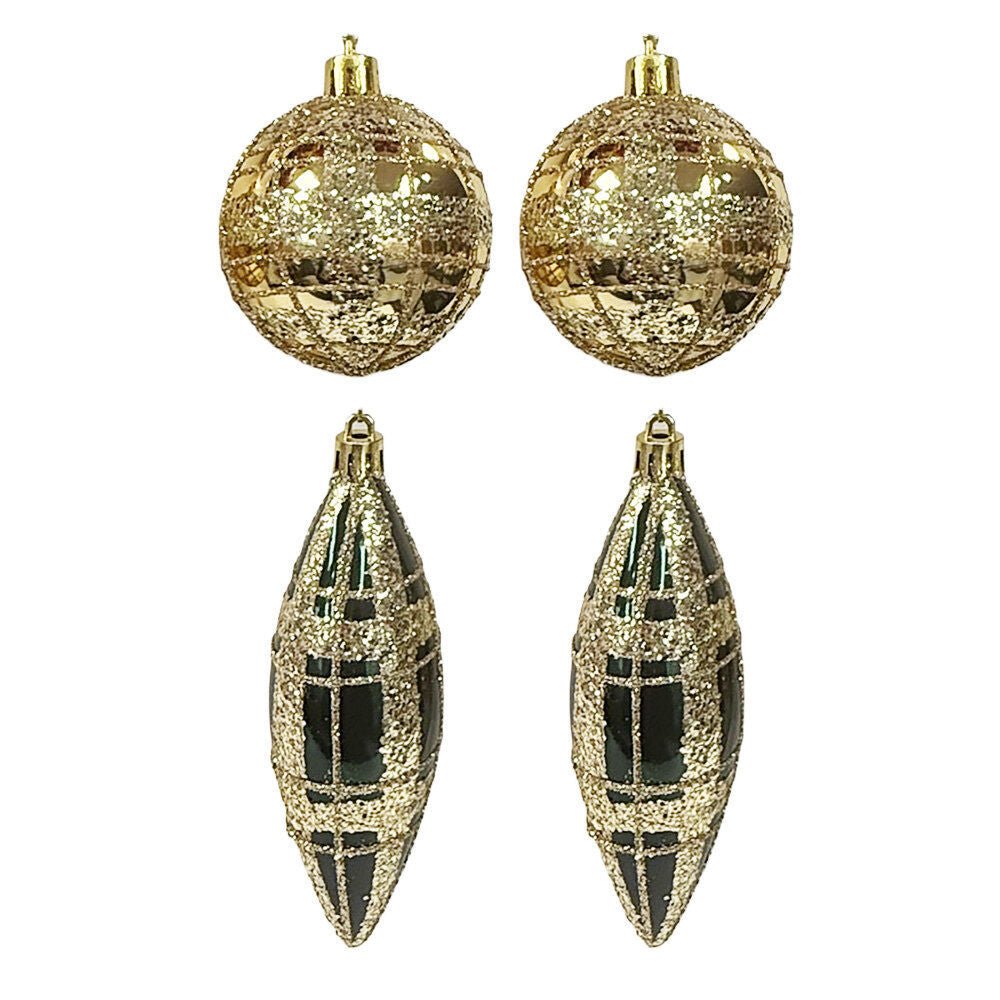 2Pk Ball Onion Finial Asst With Wide And Thin Stripes - Country Silk