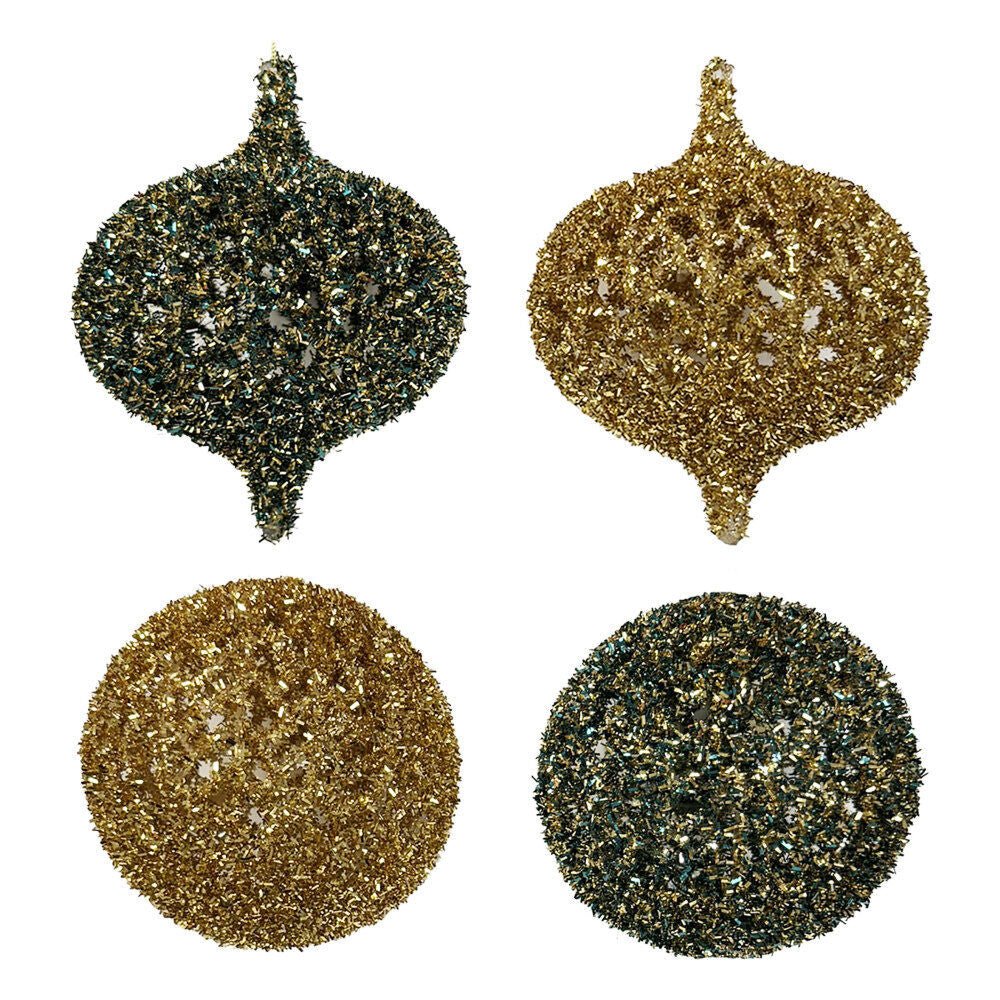 1Pk Large Filligree Glitter Orn Onion Ball Asst - Country Silk