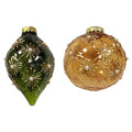 100Mm Pet Beaded Ball Drop Orn With Gems - Country Silk