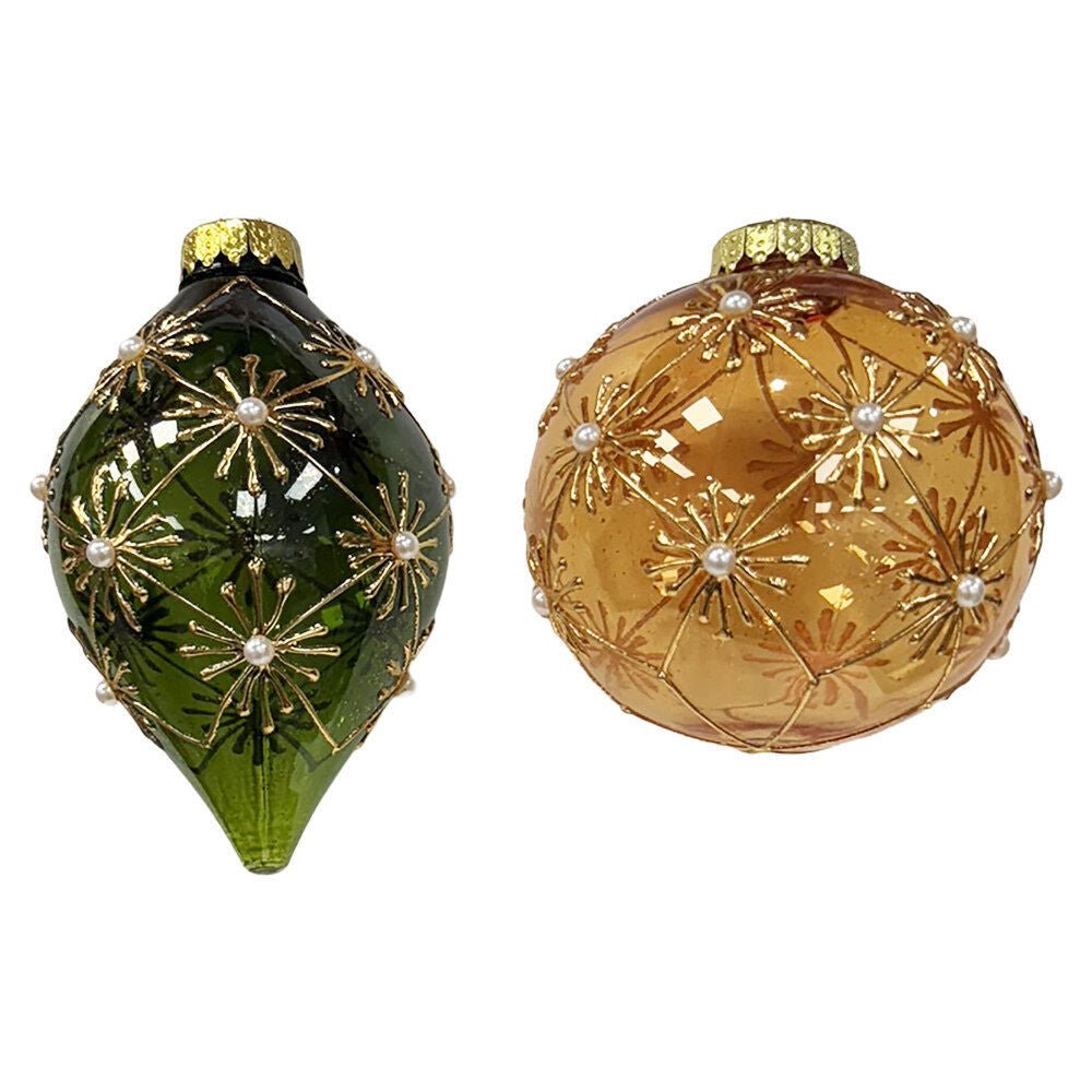 100Mm Pet Beaded Ball Drop Orn With Gems - Country Silk