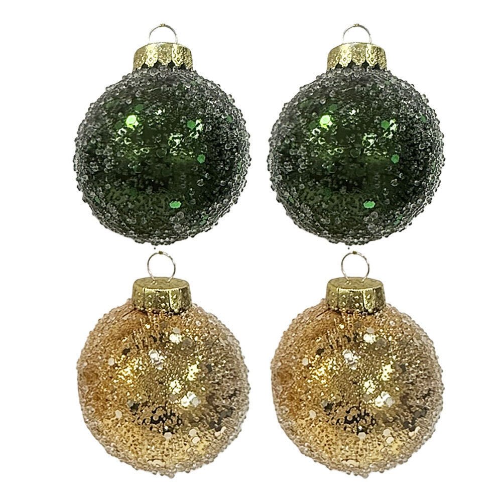 60Mm X 2 Pk Ball With Clear Beading - Country Silk