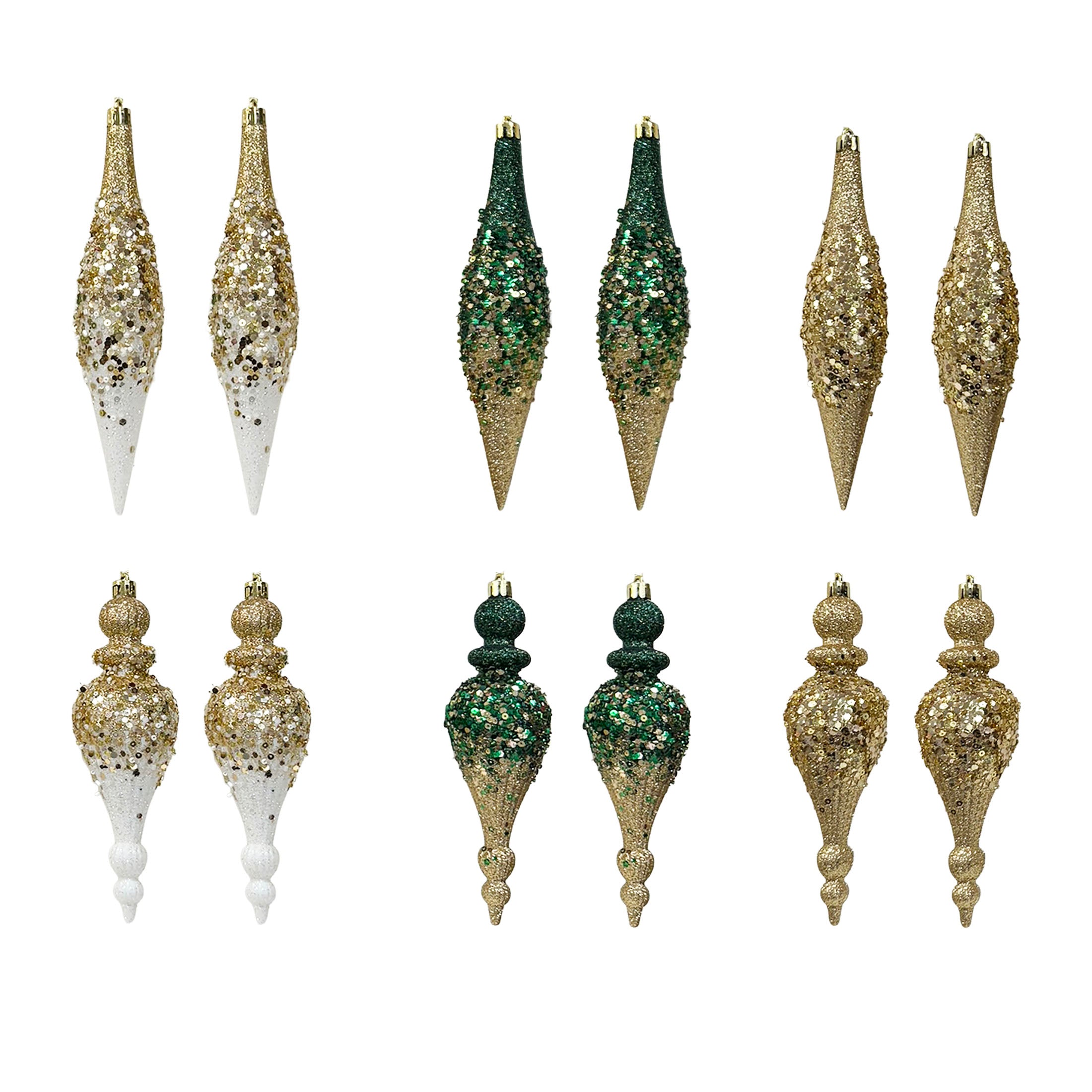 2Pk Ombre Sequin Finial Orn