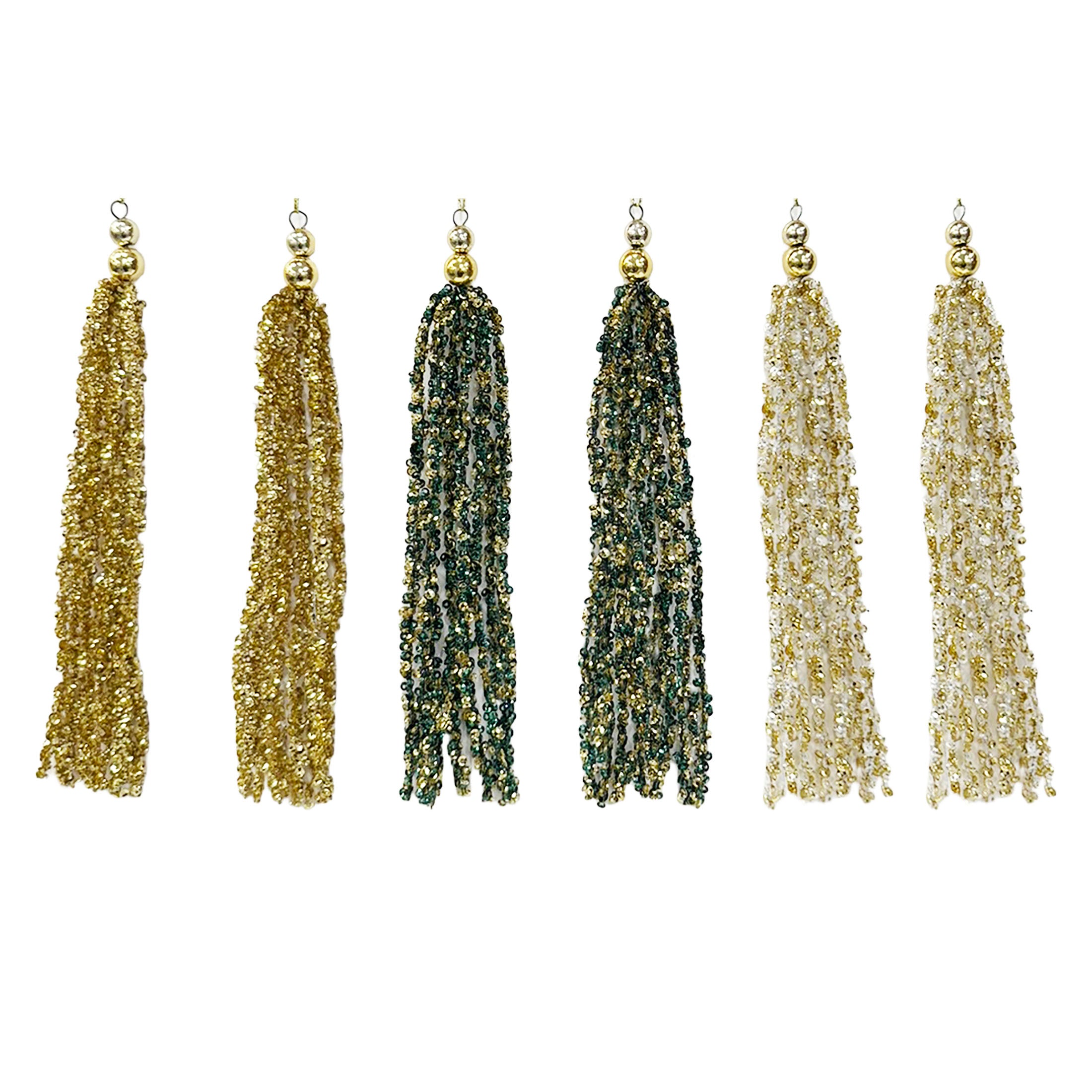 2Pk Beaded Tassel Orn
