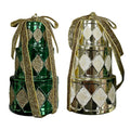 Stacked Present Orn With Red Ribbon - Country Silk