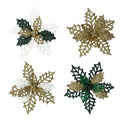 Holly Spray Orn With Glitter Trim