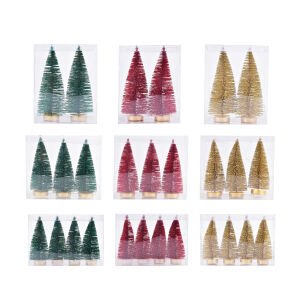 Glitter Tree 7.8Inch 2 5.9Inch 3 4.7Inch 4 Asst - Country Silk