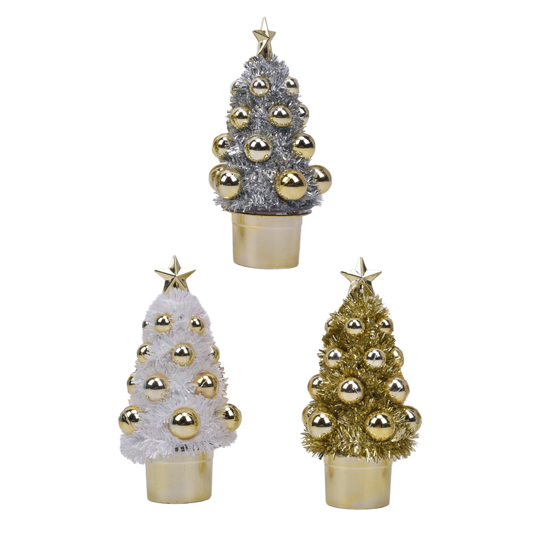 Tinsel Tree With Ball Ornaments