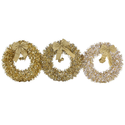 16Inch Wave Wreath With 2 Bells And Rib - Country Silk