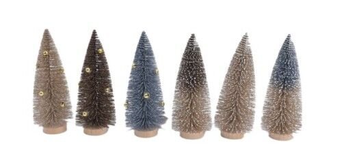 8 Inch Bottle Brush Tree Two Tone Color - Country Silk