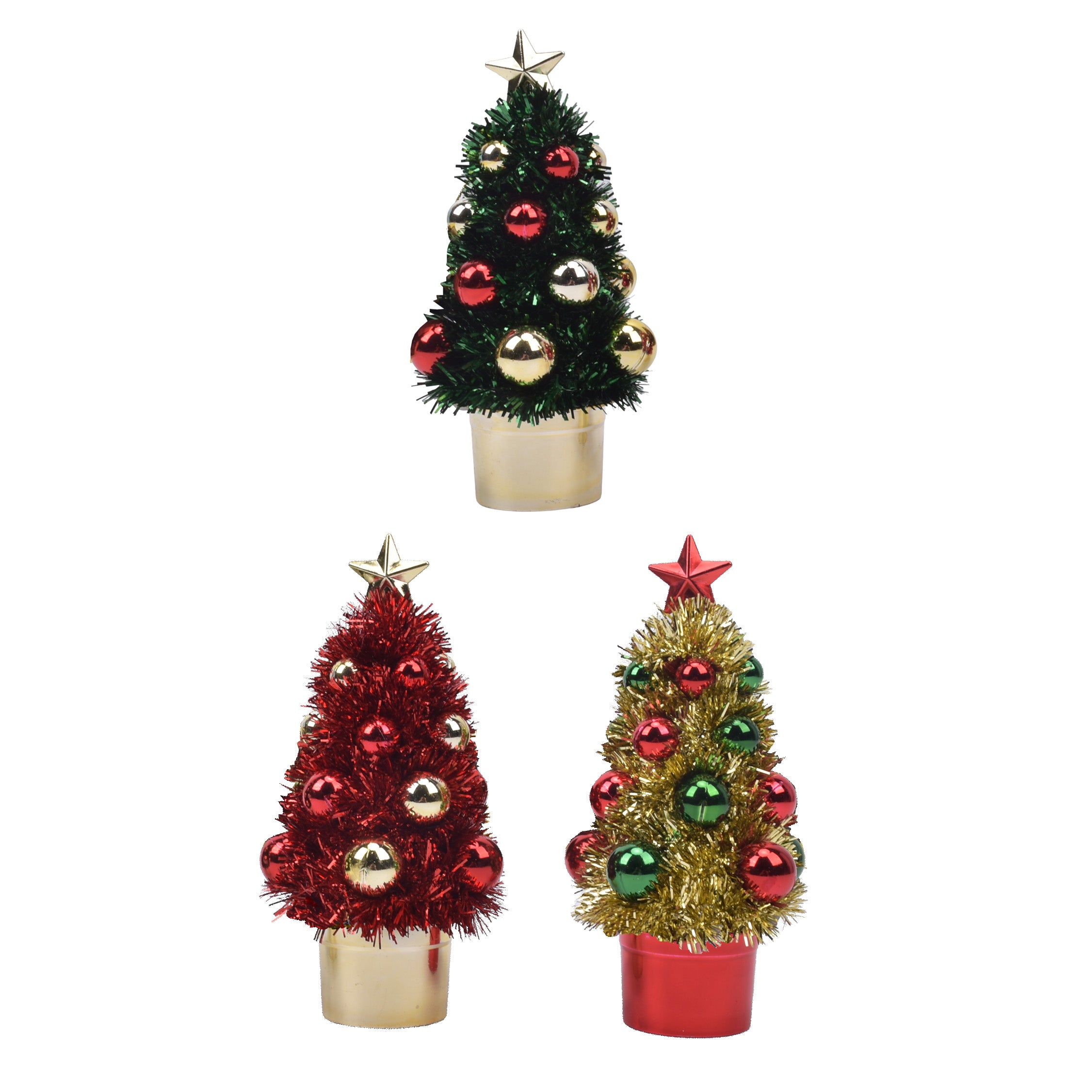 Tinsel Tree With Ball Ornaments