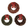 16Inch Wave Wreath With 2 Bells And Rib - Country Silk