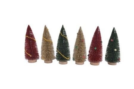 8 Inch Bottle Brush Tree With Beads And - Country Silk
