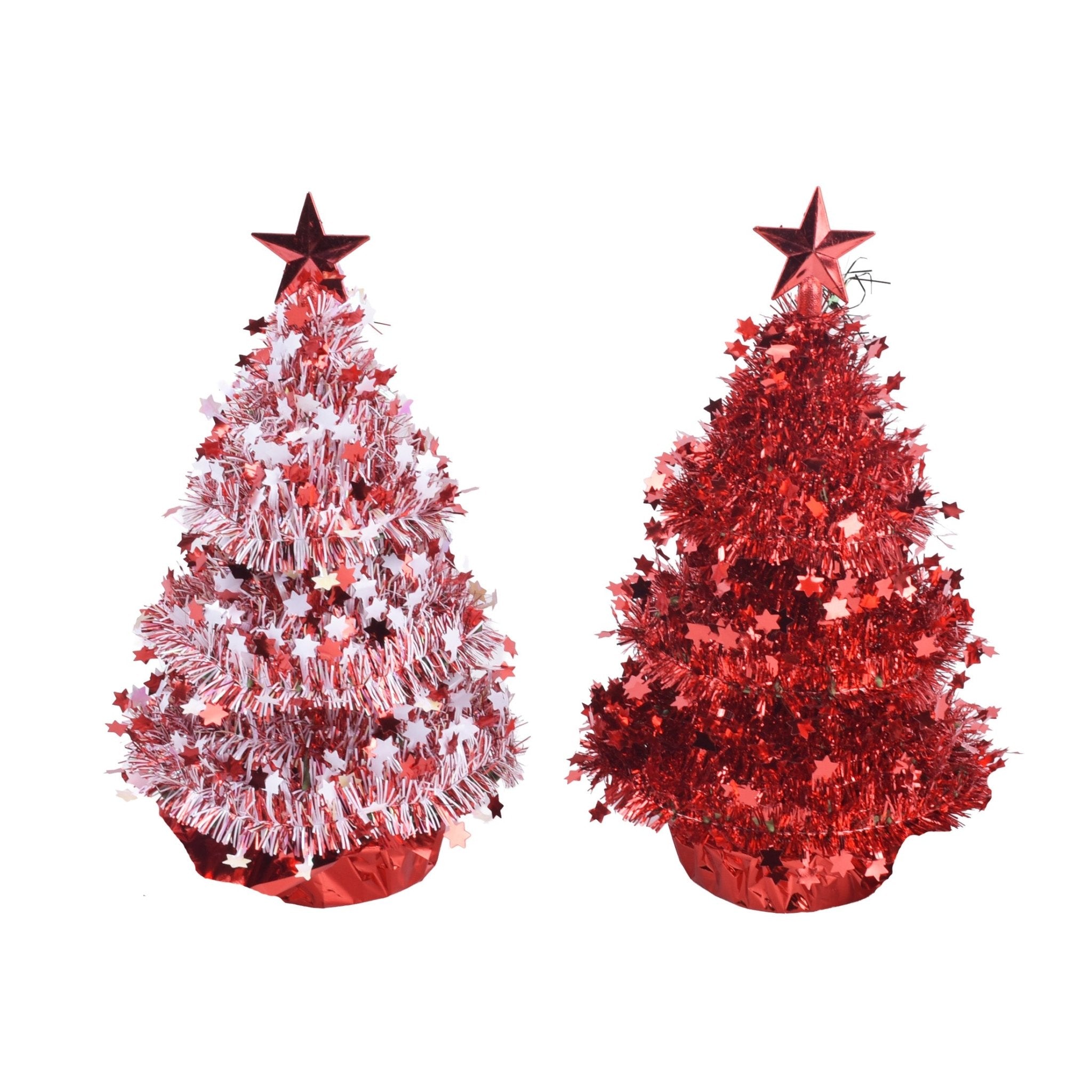 13.5 Inch Tinsel Tree With Dots - Country Silk