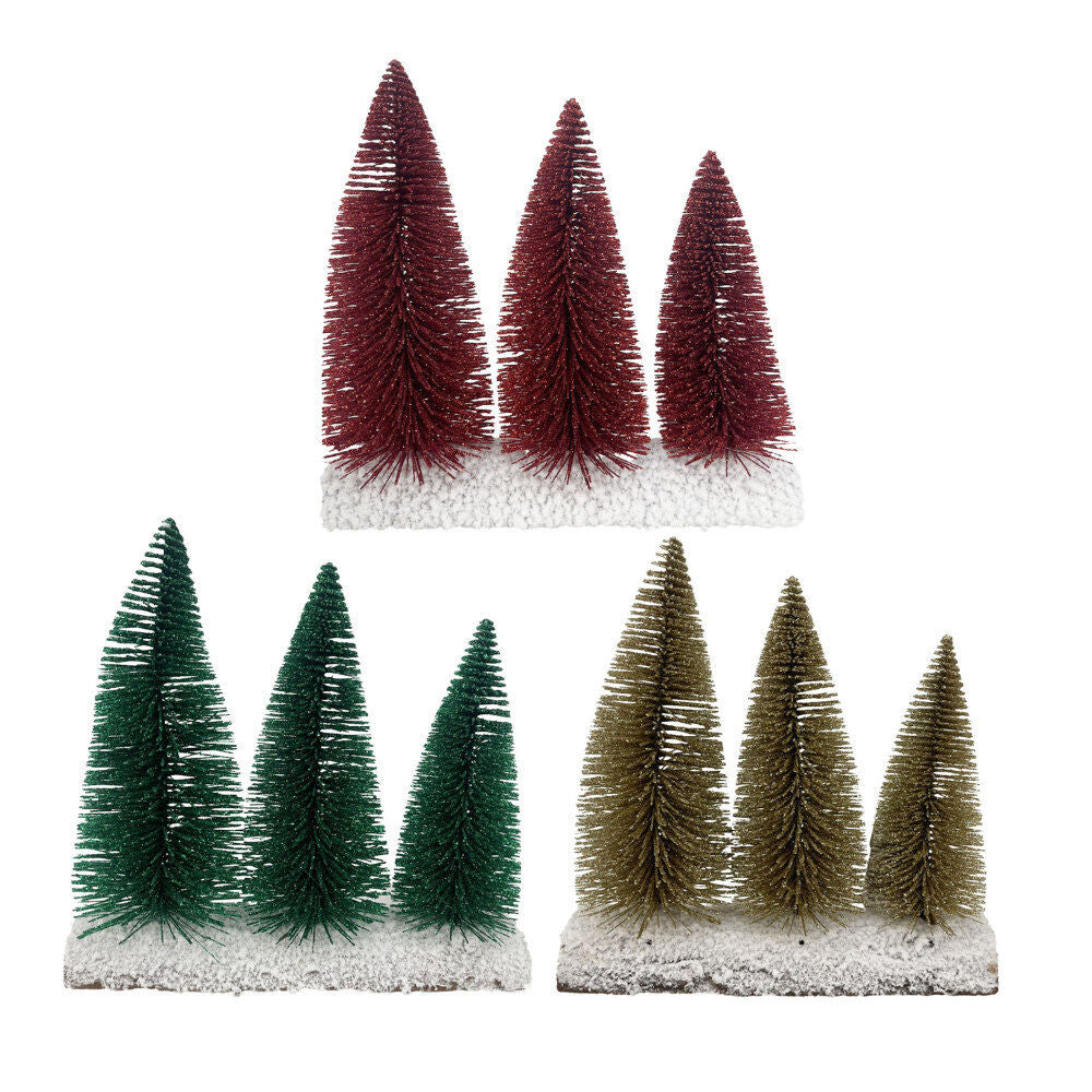 Mini Bottle Brush Tree Set Of 3