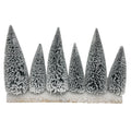 Flocked Tree Tabletop Set Of 6 Green Onl