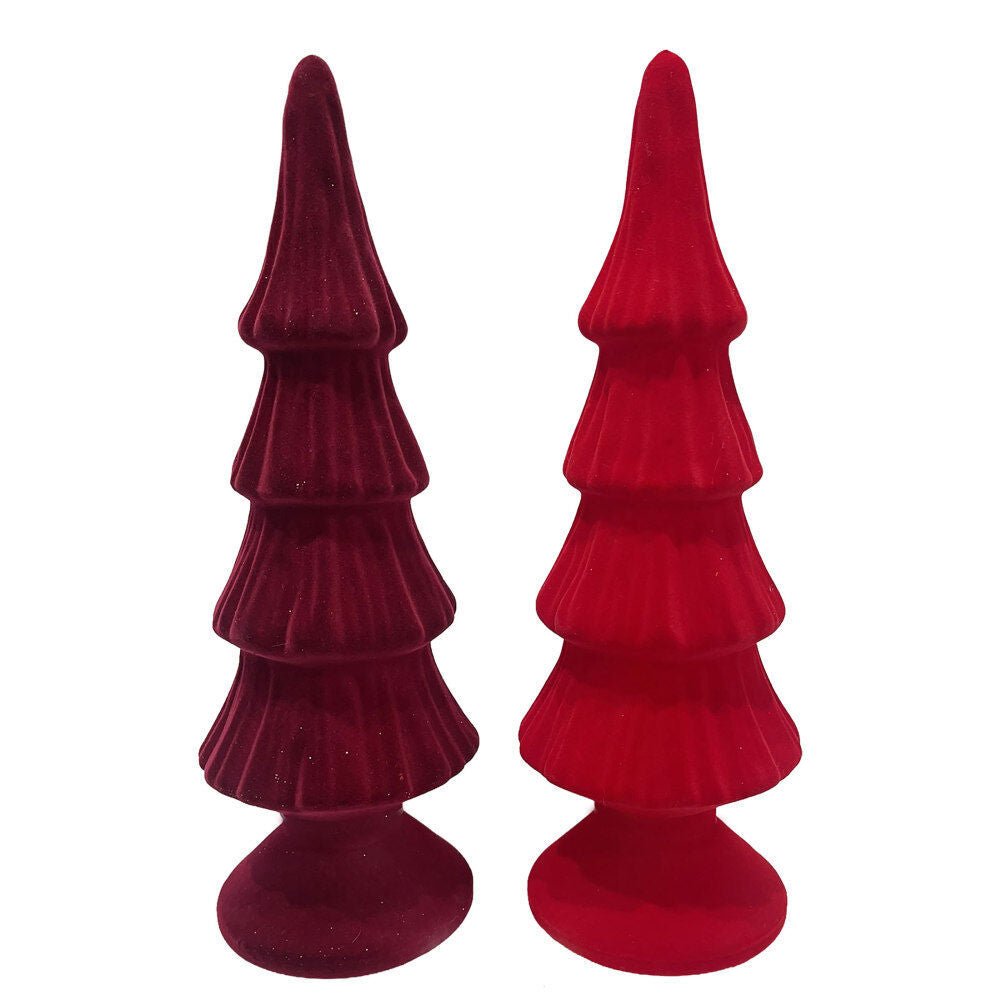 10.6 Inch Flocked Tree Decor - Country Silk