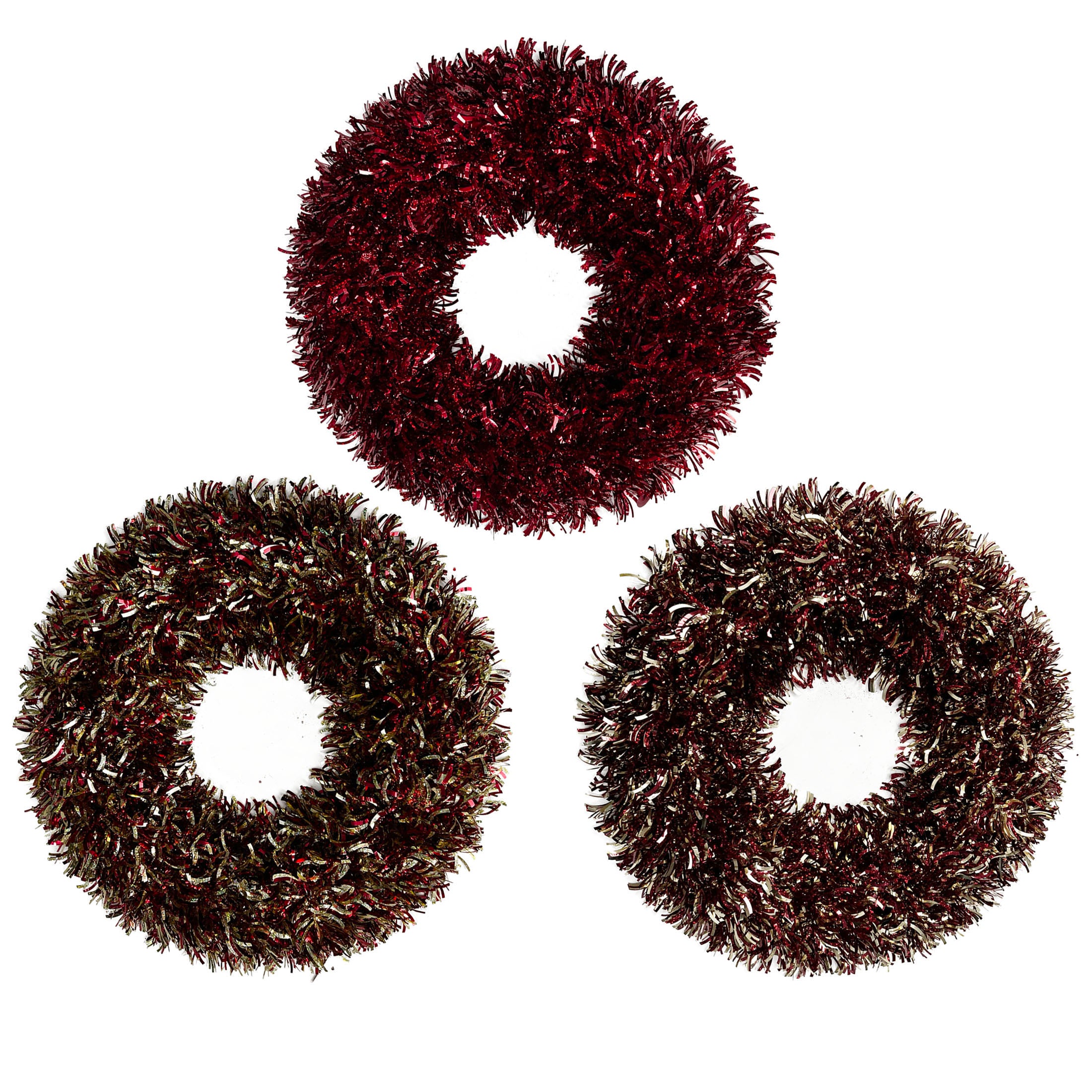 Wave Tinsel Wreath 18 Inches