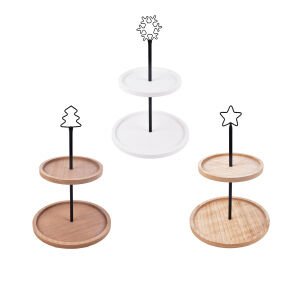 2 Tier Display Tray With Xmas Icons - Country Silk