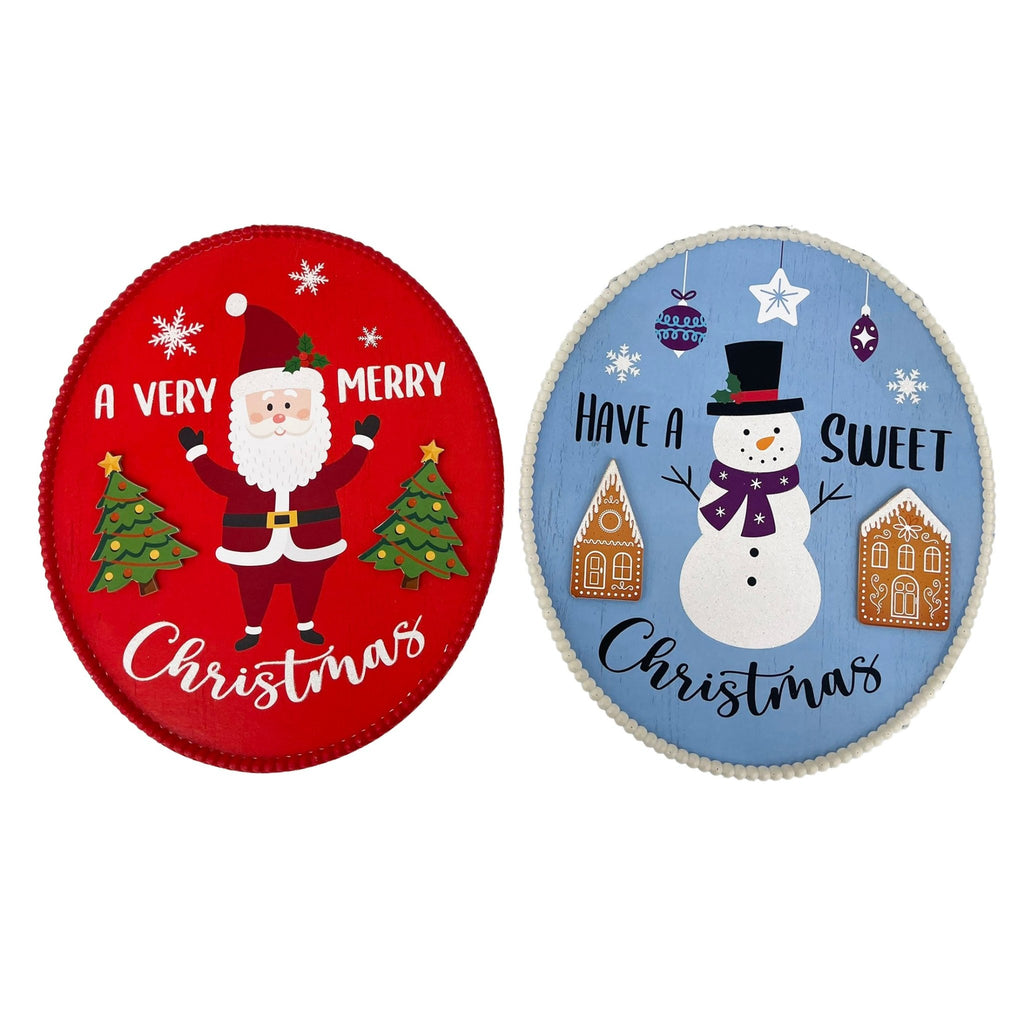 Mdf Decor Santa And Snowman Asst - Country Silk