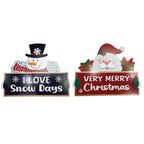 Mdf Decor Santa And Snowman Asst - Country Silk