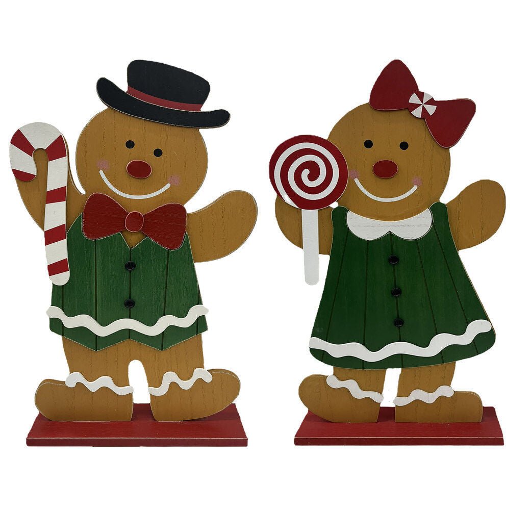 Gingerbread Couple Decor 9.84 X 18.11 In - Country Silk