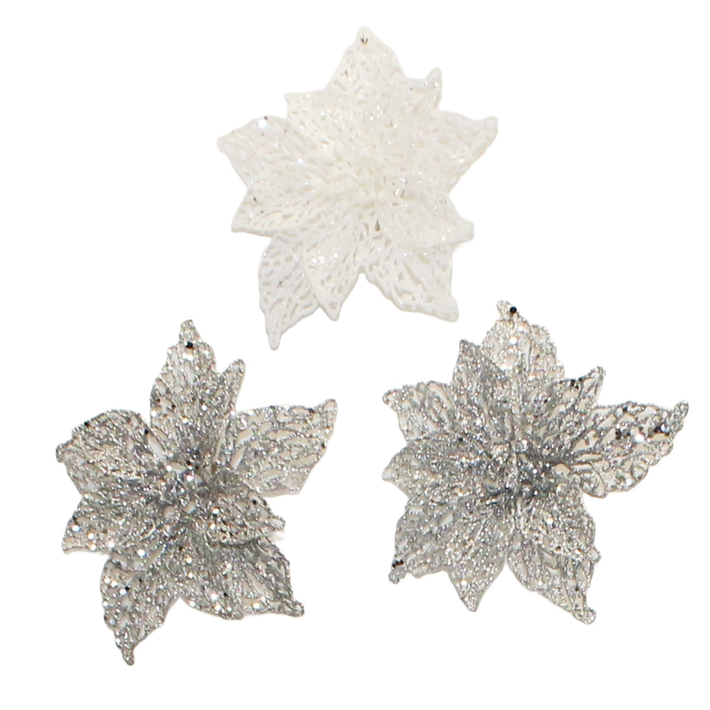 3Pk Poinsettia In Acetate Box - Country Silk