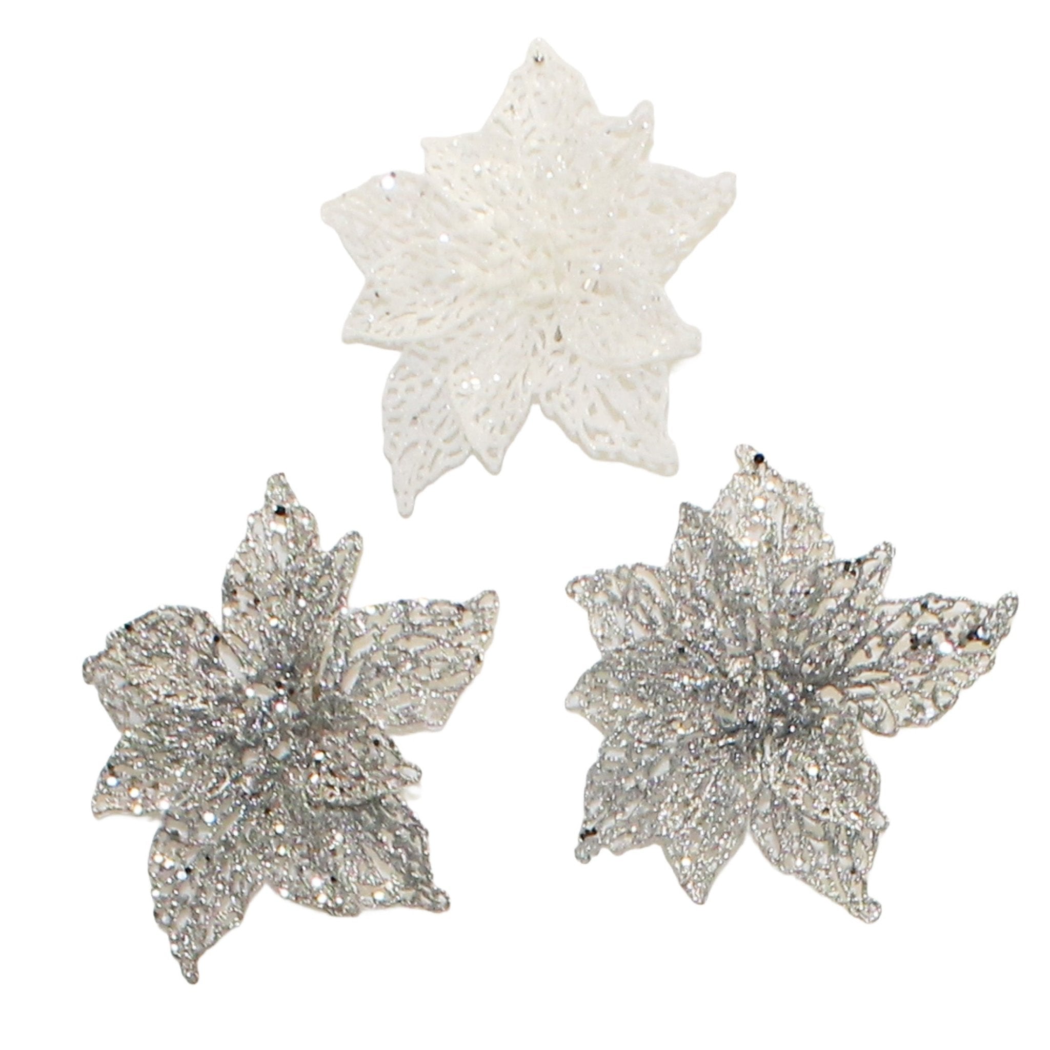 3Pk Poinsettia In Acetate Box - Country Silk