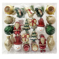 42 Pk Shatterproof Set With Snowman Head Trees Gnome Ornaments - Country Silk