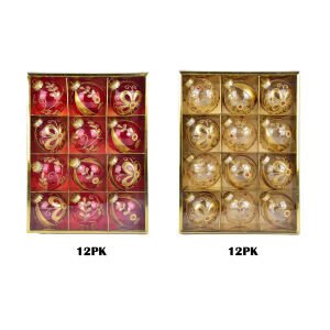 12Pk Transparent Red W Gold And Gem Stone Ass With Transparent With Gold Hp And Gem Stone - Country Silk