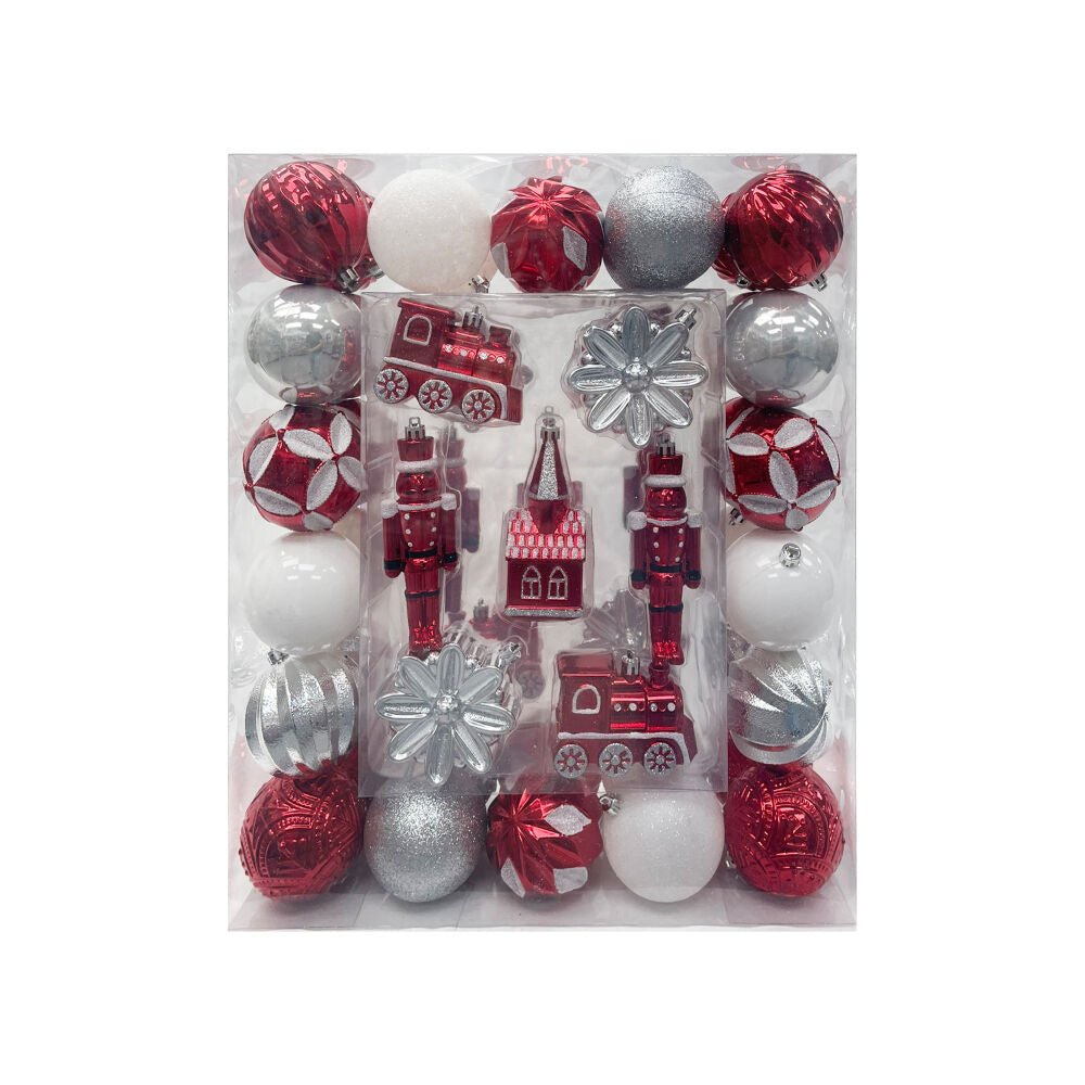 50 Pk Shatterproof Set With Nutcracker1H - Country Silk