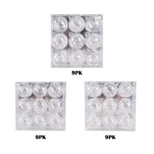 9 Pk X 90Mm White Silver Pet Deluxe Ball - Country Silk